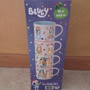 Bluey 4-Piece Mug Set - White